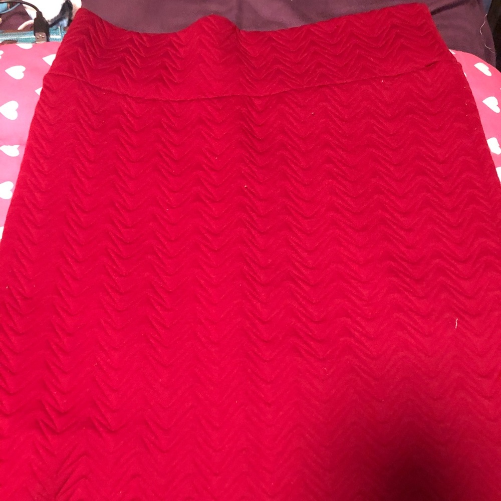 COPY - Reserved Lowest Price - Large Red Cassie Pencil Skirt LuLaRoe